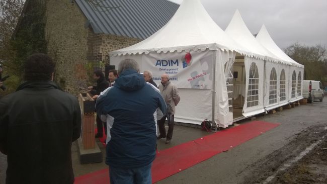Pose de la première pierre d'un programme immobilier a Evreux en Normandie